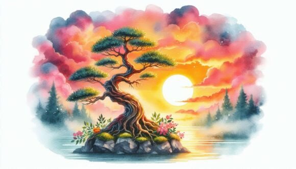 Download 10 Watercolor Bonsai Tree with a Vibrant - Vibrant Collection