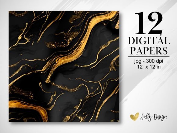 Download Gold and Black Abstract Textures Paper - Premium Bundle