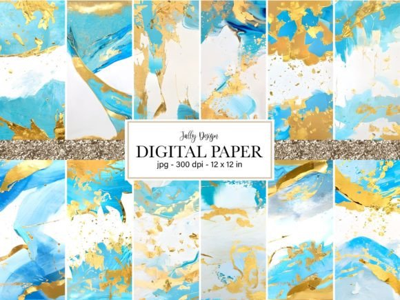 Download Blue and Gold Abstract Textures Paper - Premium Resources