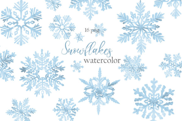 Download Watercolor Snowflakes Clipart - Snow Collection